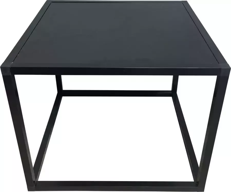 Steel-Line Onderstel kerstboom Bijzettafel Zwart Salontafel Blok Tafel Industrieel Handgemaakt Nederlands Zwart met Staal look 50x50x40cm