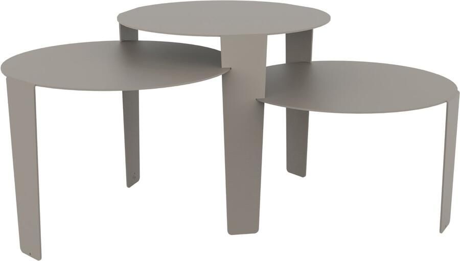 Steelful Salontafel Rond Salontafel Set Bijzettafel Set Van Drie Zijde Grijs