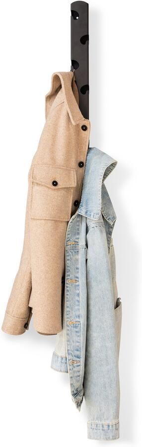 Steelful Wandkapstok Kapstok Hangend Muur Kapstok Hangend 10 Haken Kapstok Muur Zwart 85 cm