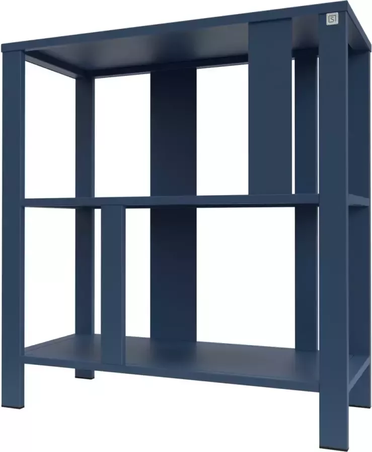 Steellish Dressoir Lage Vakkenkast Consoletafel Wandkast Sidetable Model Minus 90 Industrieel Metaal Gepoedercoat Blauw L91 x H96 X D38