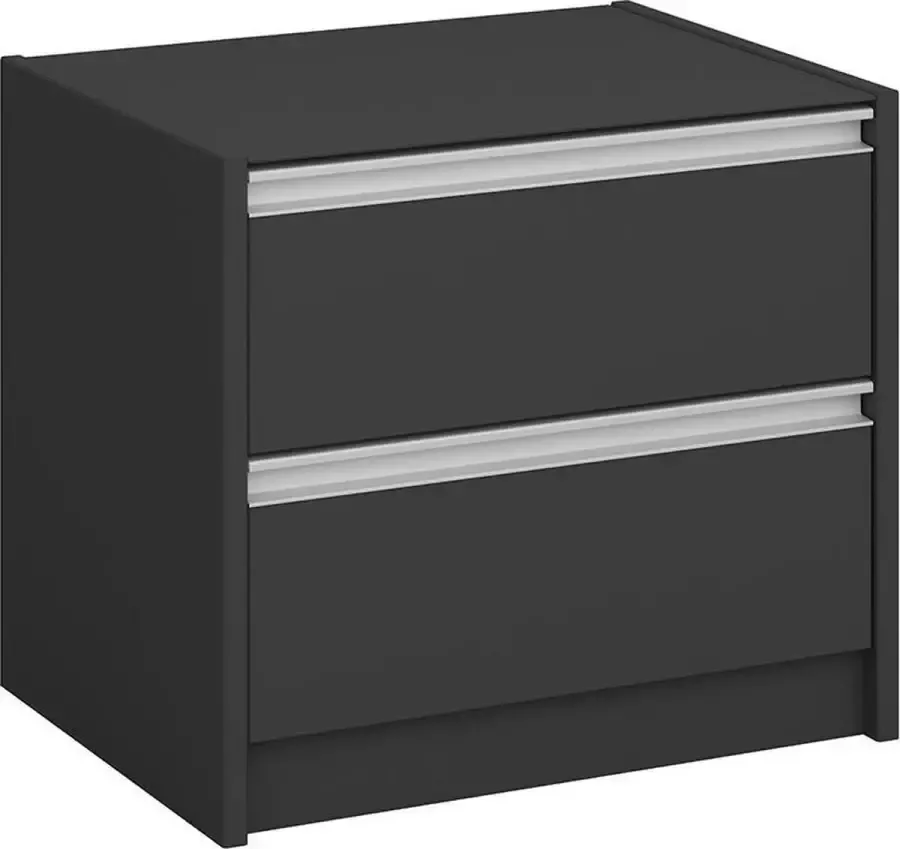 Steens Nachtkastje Skyline 2 Lades Zwart
