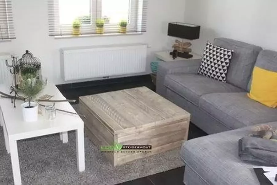 Eco Steigerhout Steigerhouten Salontafel Hocker 60x60x40cm