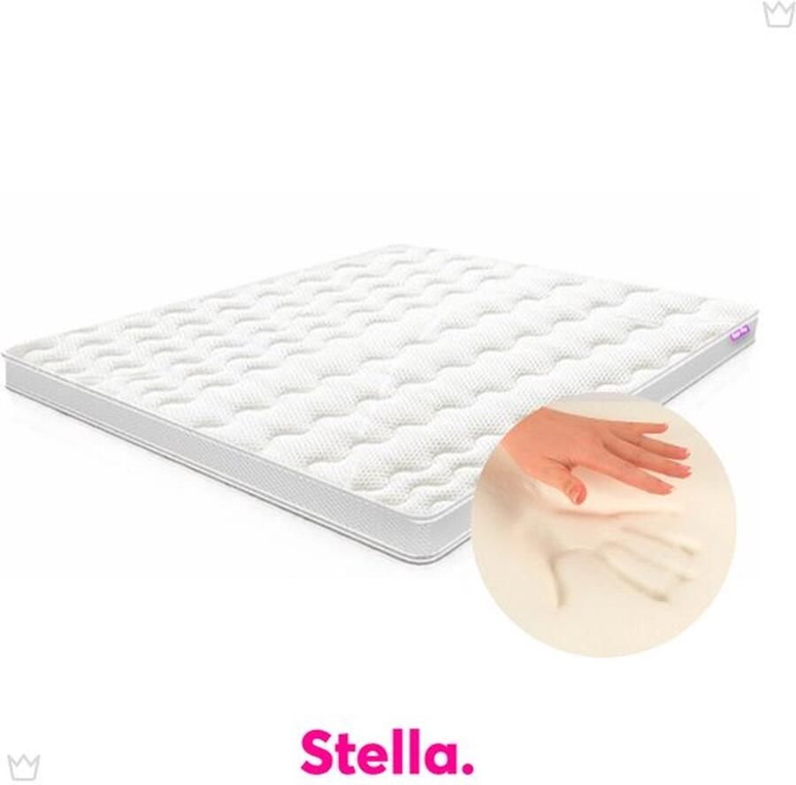 Stella Matras Stella Hotel XL Topper 140x200 12cm dik Nasa Traagschuim Afritsbaar Wasbaar Luxe Topdekmatras 3D ventilatieband