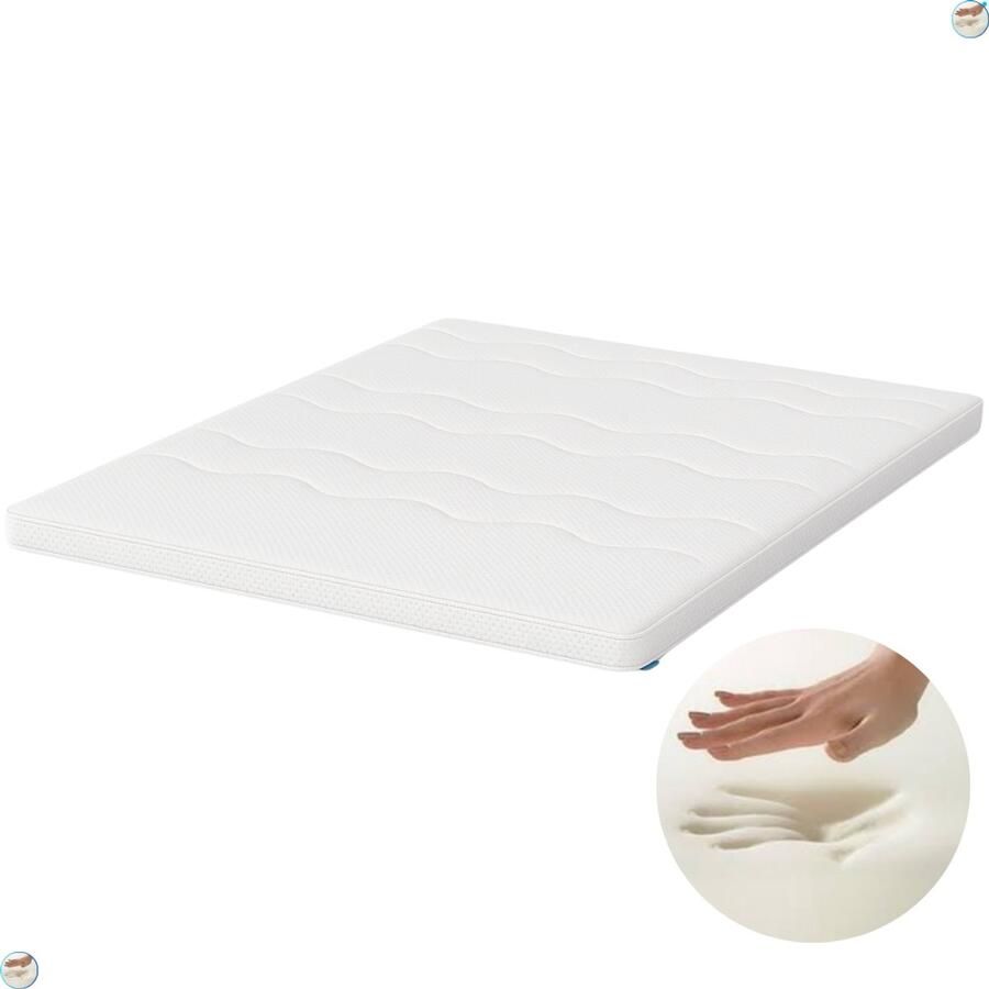 Stella Matras Stella Hotel XL Topper 90x200 12cm dik Nasa Traagschuim Afritsbaar Wasbaar Luxe Topdekmatras 3D ventilatieband