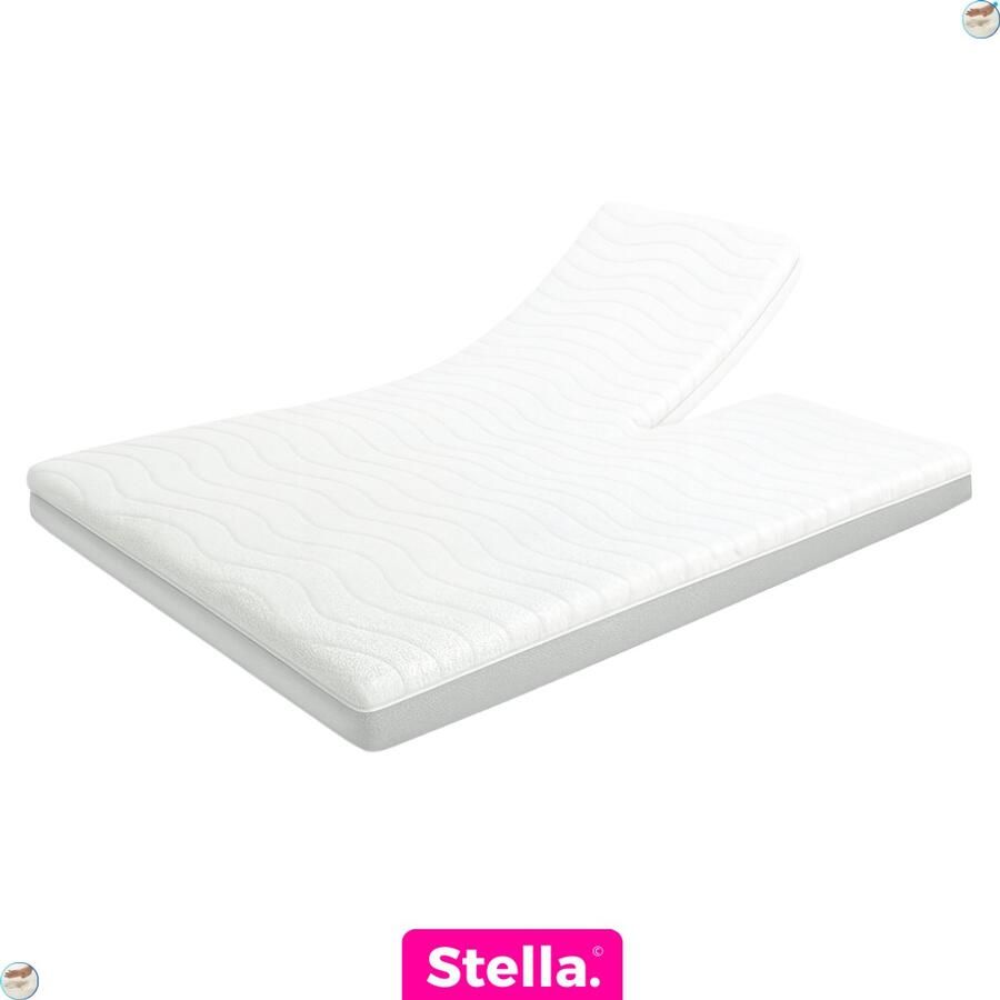 Stella Matras Stella Topper 180x200 12cm dik Hotel XL- Nasa Traagschuim Afritsbaar wasbaar Luxe Topdekmatras Splittopper