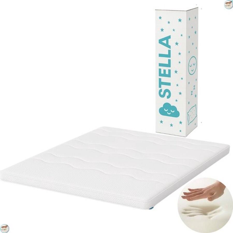 Stella Matras Stella Topper 180x210 12cm dik Hotel XL Nasa Traagschuim Afritsbaar wasbaar Luxe Topdekmatras