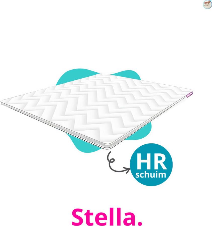 Stella Matras Stella PRO HR Matras Topper 140x200 6cm dik Koudschuim -Afritsbaar wasbaar Matras Topper