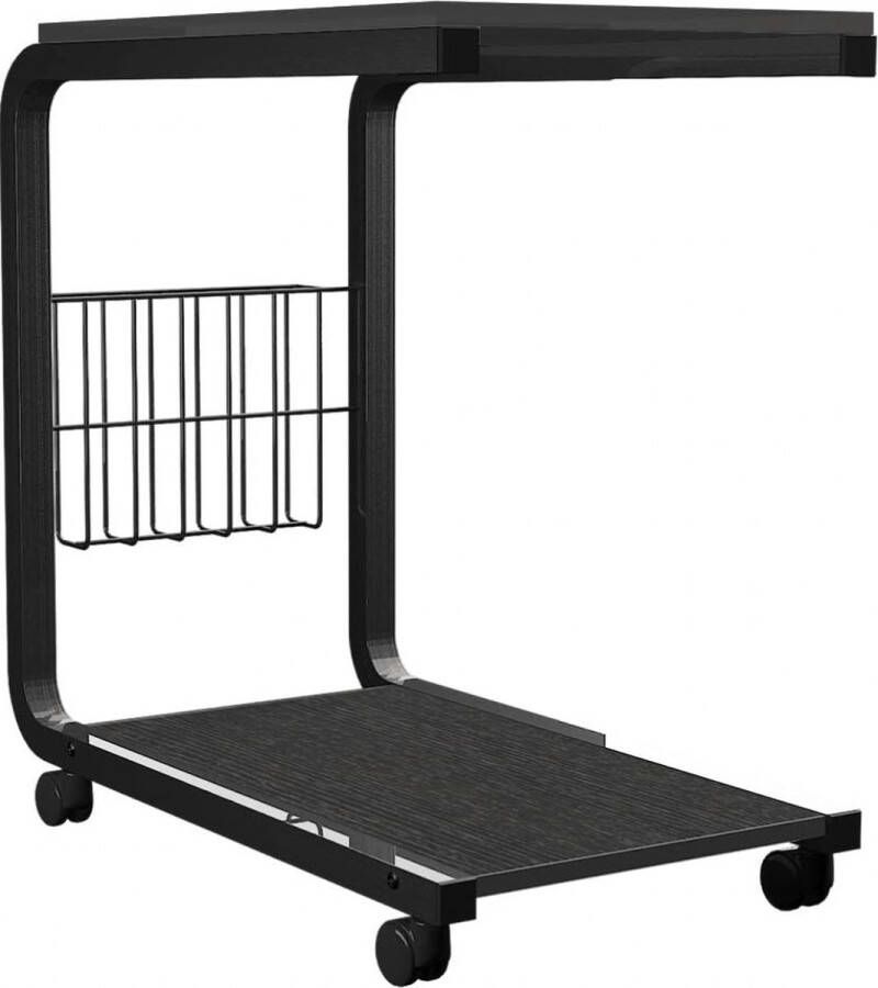Stellar Bijzettafel met wielen Salontafel Slaapbanktafel Nachtkastje Bijzettafel Laptoptafel 51 x 30 x 56 cm Laptopstandaard Notitieboekstandaard met wielen en plank Mobiele tafel