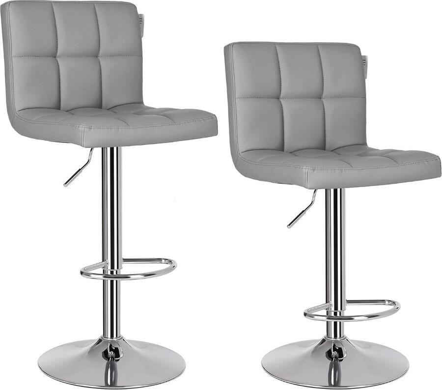 Stellar Barkruk met rugleuning Barkruk Stoel Kruk Hoge kruk Barkruk Grijs