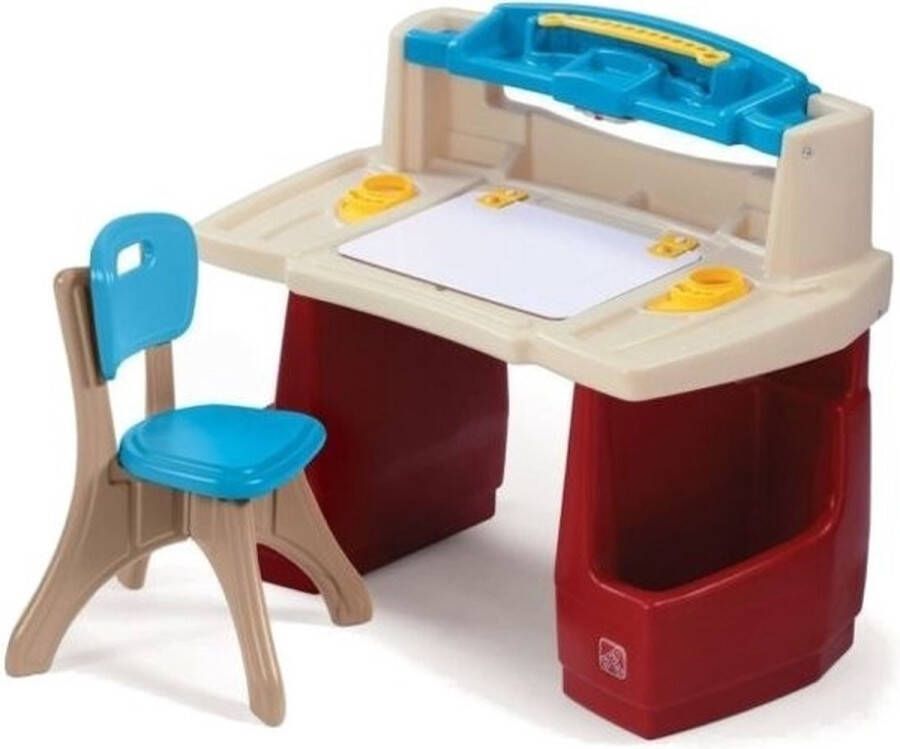 Step2 Deluxe Art Master Bureau met stoel voor kinderen Creatieve Kinder Werkplek Kinderbureau met Verlichting Creativiteitstafel met opbergruimte Activiteitentafel