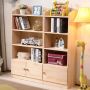 WonderMind Massief Hout Kinderboekenrek Speelgoedrek met Deuren B60cm×H120cm×D24cm Primaire Kleuren Boekenkast voor kinderen Bookcase -Boekenplank Kinderkamerkast Speelgoedrek Opbergrek Organizer Speelgoedkast Boekenrek - Thumbnail 1