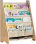 StepStone Massief Houten Kinderboekenrek 5 niveaus【Gewoon Hout + Katoen GEEN MDF】- W62×H76×D28cm Grenen Houtkleur & Natuurlijk Beige Boekenkast voor kinderen Bookcase Boekenplank Kinderkamerkast Speelgoedrek Opbergrek Speelgoedkast Boekenrek - Thumbnail 2