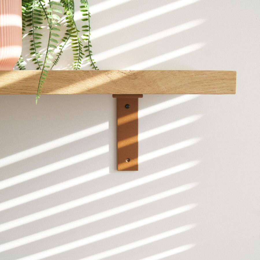 Sterkstael Ares industriële plankdrager – geschikt voor een plank van 19 tot 25cm – Cortenstaal kleur Brons Roestig Bruin muurbeugel – wandsteun – wandplank houder schapdrager – incl. bevestigingsmateriaal 1 stuk poedercoating – staal