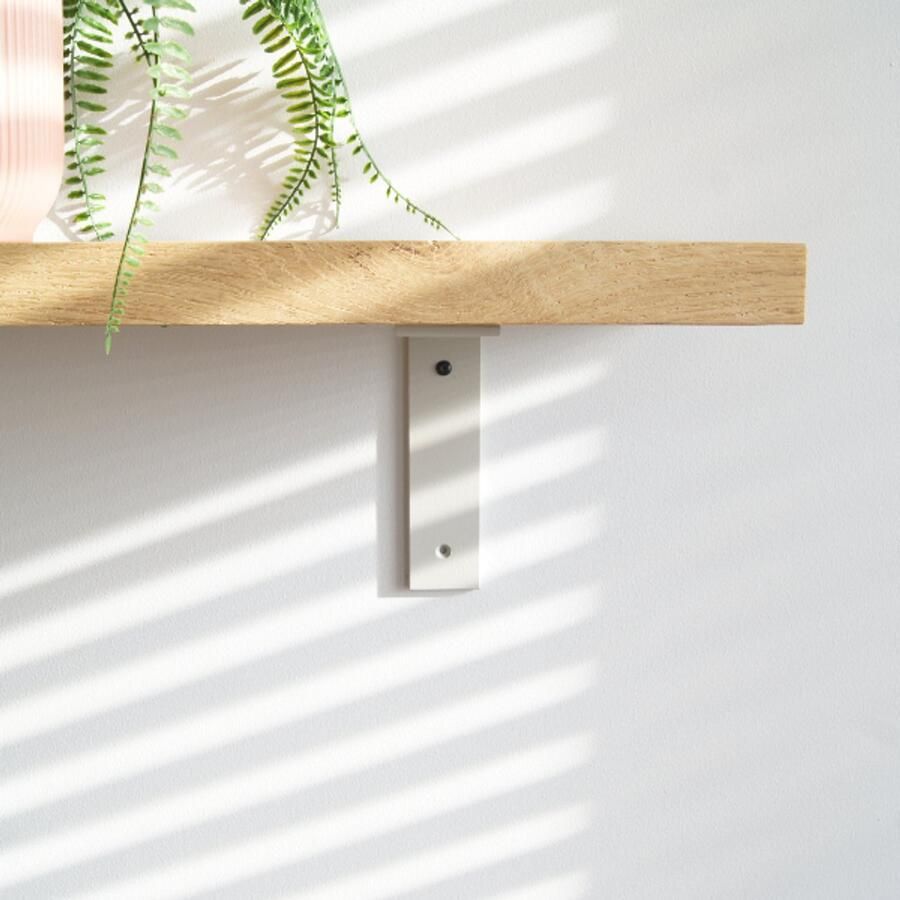 Sterkstael Ares industriële plankdrager – geschikt voor een plank van 19 tot 25cm – Greige kleur Grijs Beige muurbeugel – wandsteun – wandplank houder schapdrager – incl. bevestigingsmateriaal 1 stuk poedercoating – staal