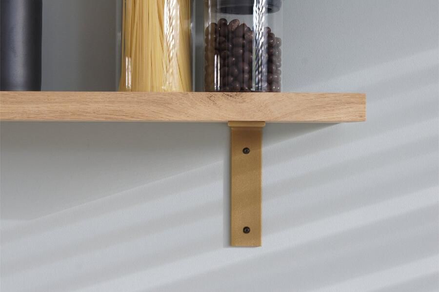 Sterkstael Ares industriële plankdrager – geschikt voor een plank van 19 tot 25cm – kleur GOUD muurbeugel – wandsteun – wandplank houder schap drager – incl. bevestigingsmateriaal 1 stuk poedercoating – staal - Foto 2