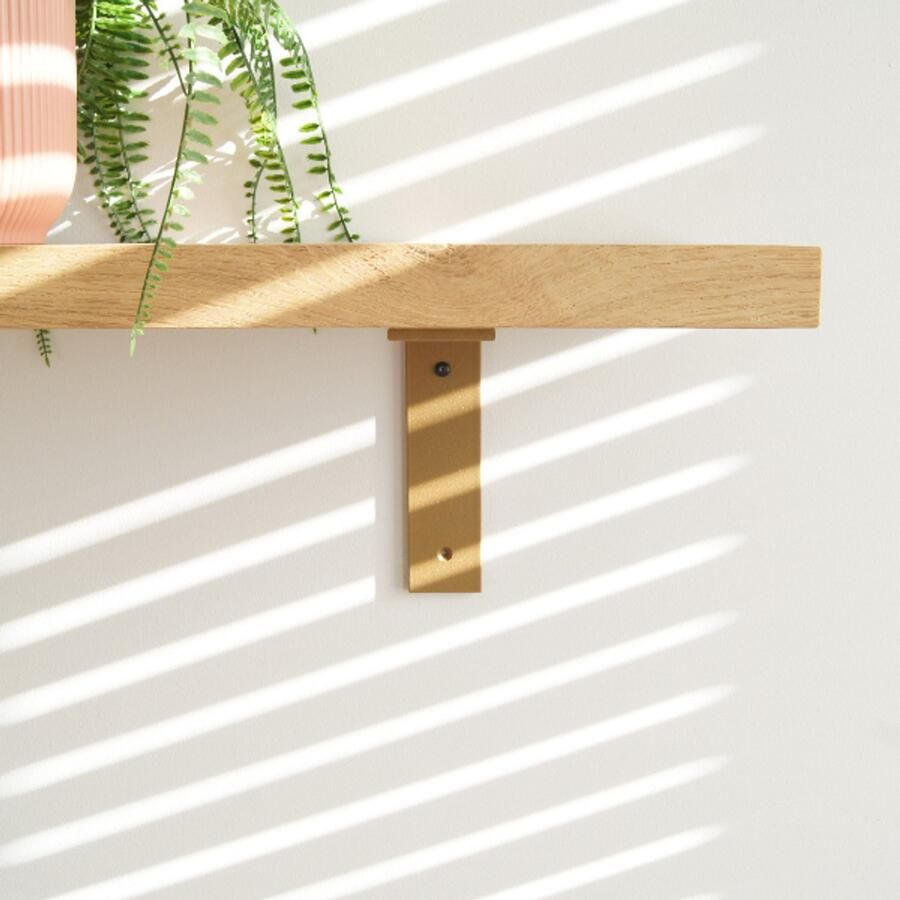 Sterkstael Ares industriële plankdrager – geschikt voor een plank van 19 tot 25cm – kleur GOUD muurbeugel – wandsteun – wandplank houder schap drager – incl. bevestigingsmateriaal 1 stuk poedercoating – staal