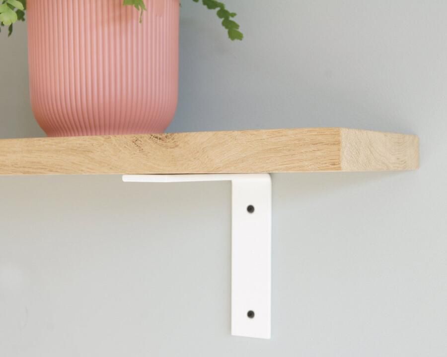 Sterkstael Ares industriële plankdrager – geschikt voor een plank van 19 tot 25cm – kleur WIT muurbeugel – wandsteun – wandplank houder schap drager – incl. bevestigingsmateriaal 1 stuk poedercoating – staal - Foto 2