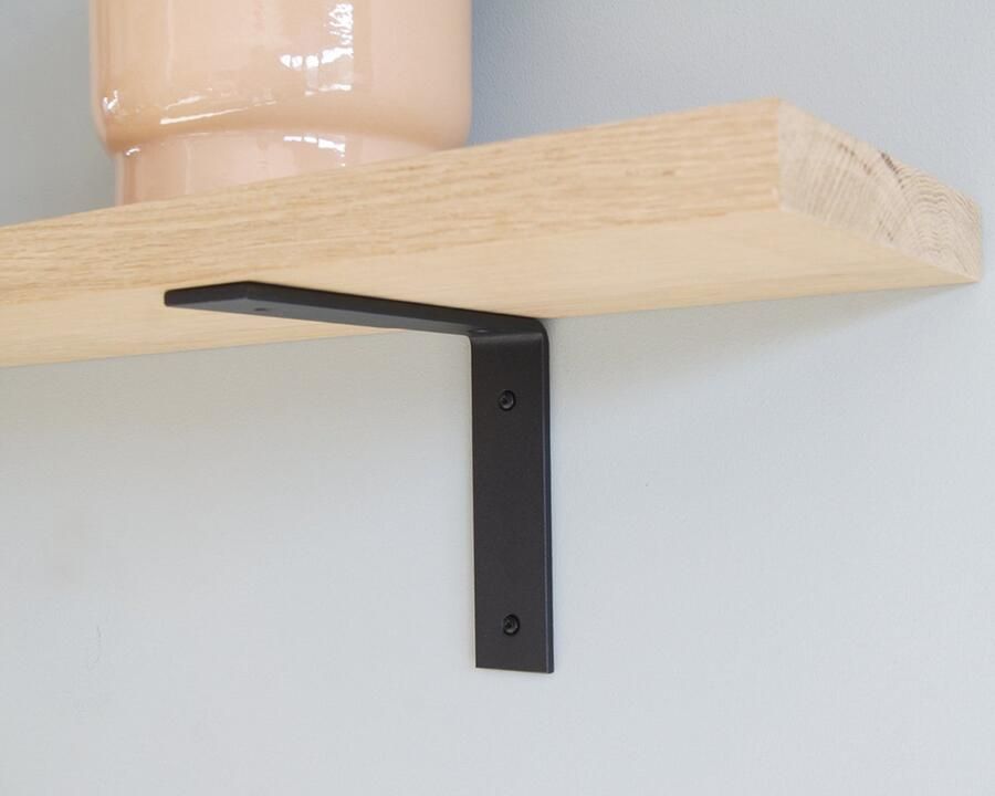 Sterkstael Ares industriële plankdrager – geschikt voor een plank van 19 tot 25cm – kleur ZWART muurbeugel – wandsteun – wandplank houder schap drager – incl. bevestigingsmateriaal 1 stuk poedercoating – staal - Foto 2