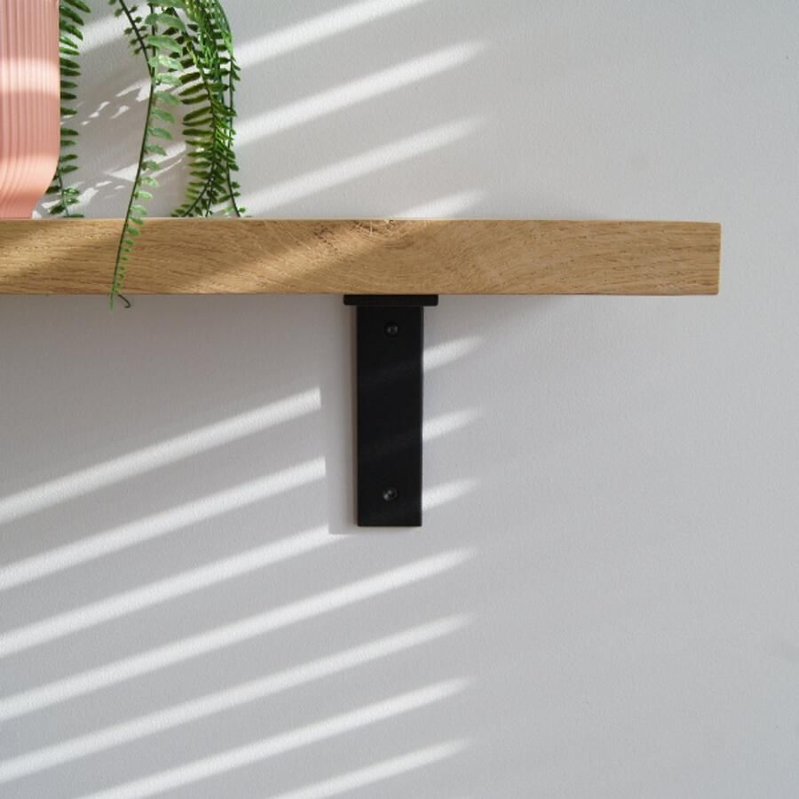 Sterkstael Ares industriële plankdrager – geschikt voor een plank van 19 tot 25cm – kleur ZWART muurbeugel – wandsteun – wandplank houder schap drager – incl. bevestigingsmateriaal 1 stuk poedercoating – staal