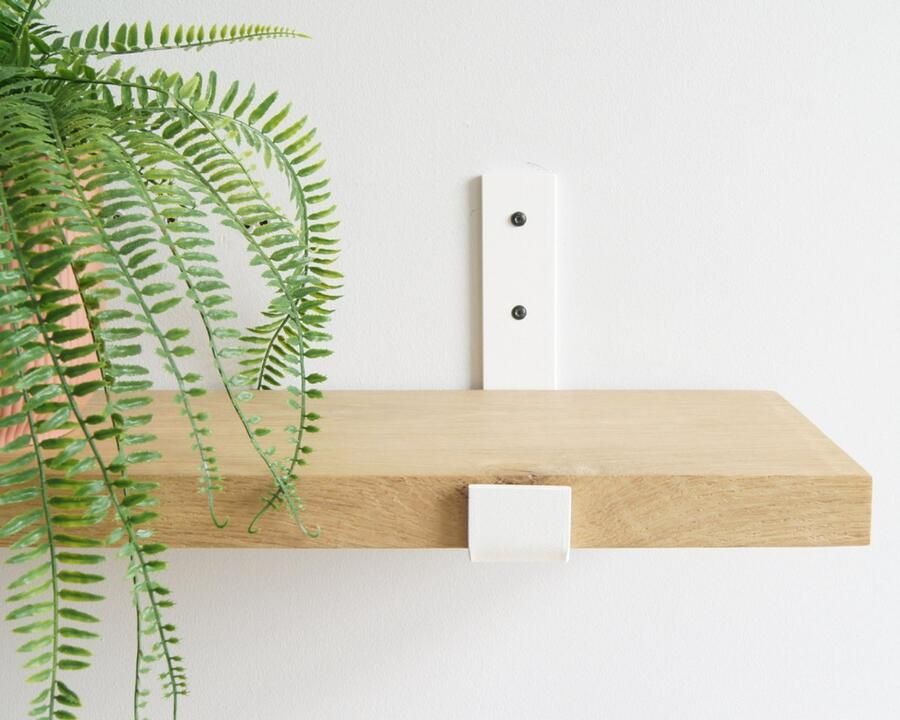 Sterkstael Odin industriële plankdrager – geschikt voor een plank van 20 cm – kleur WIT muurbeugel – wandsteun – wandplank houder schap drager – incl. bevestigingsmateriaal 1 stuk poedercoating – staal - Foto 3