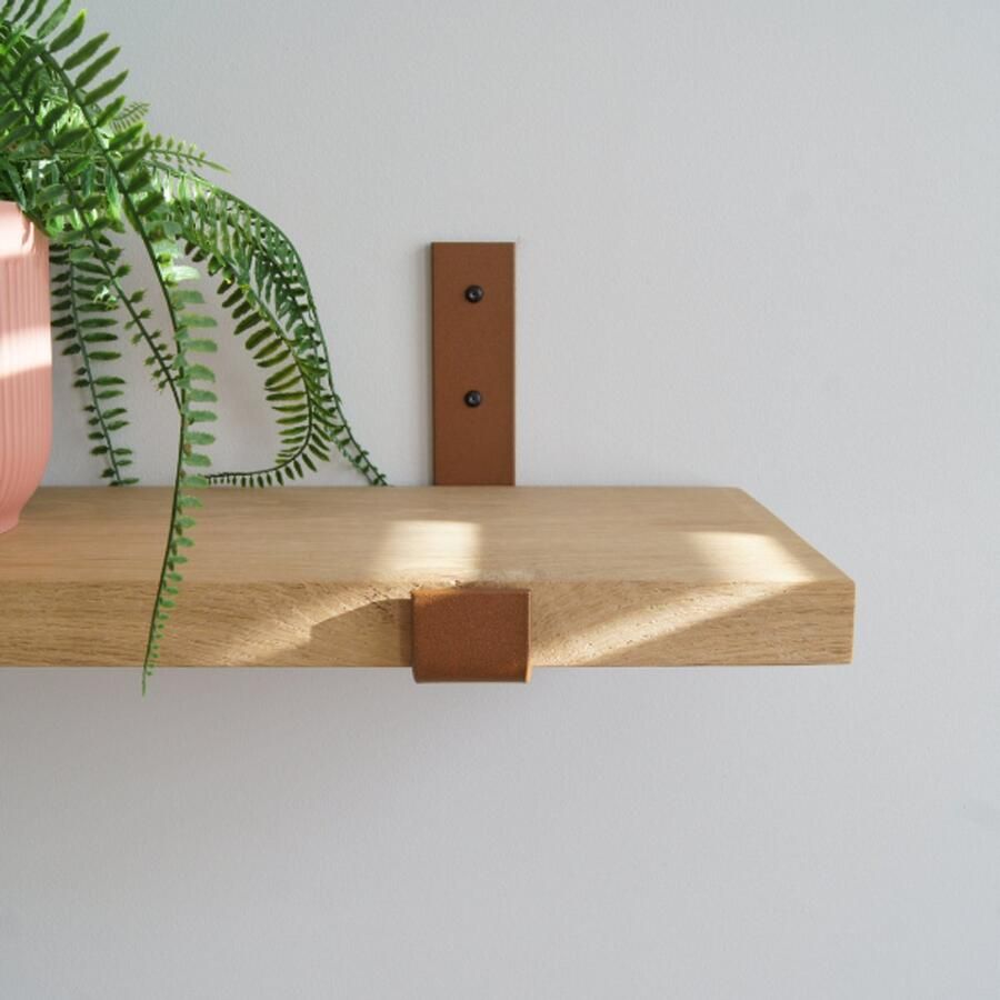 Sterkstael Odin industriële plankdrager – geschikt voor een plank van 20 cm – Cortenstaal kleur Brons Roestig Bruin muurbeugel – wandsteun – wandplank houder schapdrager – incl. bevestigingsmateriaal 1 stuk poedercoating – staal
