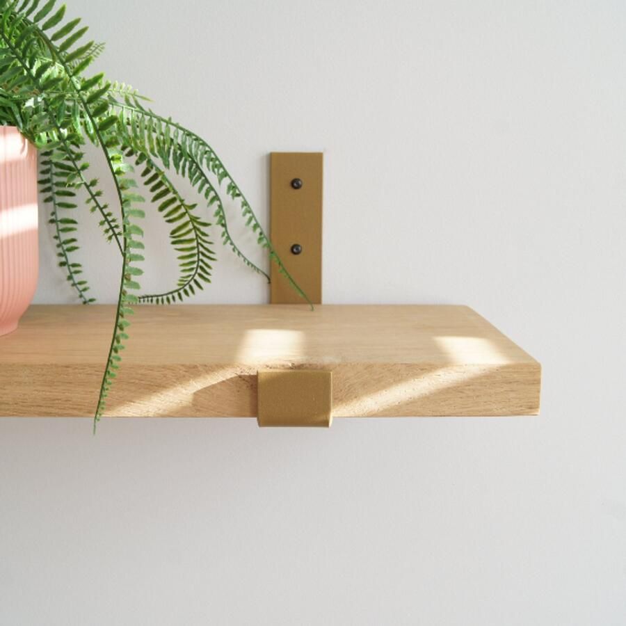 Sterkstael Odin industriële plankdrager – geschikt voor een plank van 20 cm – kleur GOUD muurbeugel – wandsteun – wandplank houder schap drager – incl. bevestigingsmateriaal 1 stuk poedercoating – staal