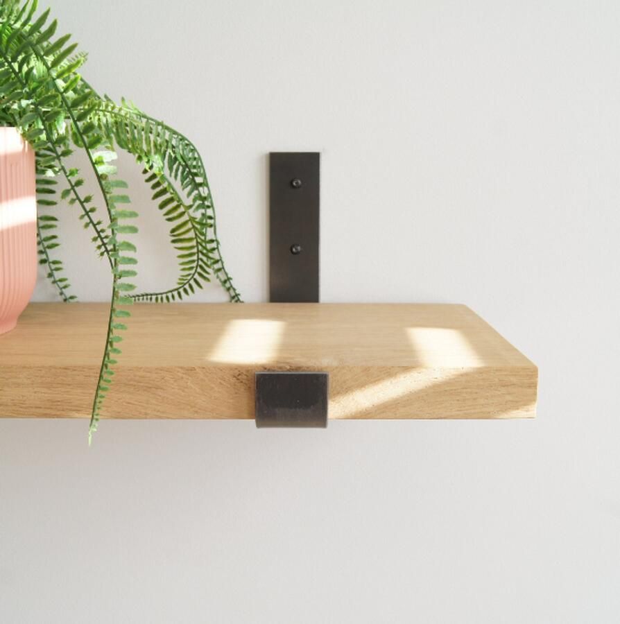 Sterkstael Odin industriële plankdrager – geschikt voor een plank van 20 cm – kleur NATUREL muurbeugel – wandsteun – wandplank houder schapdrager – incl. bevestigingsmateriaal 1 stuk poedercoating – staal