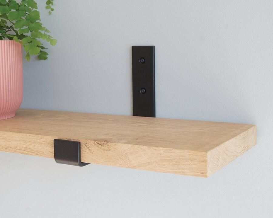 Sterkstael Odin industriële plankdrager – geschikt voor een plank van 20 cm – kleur ZWART muurbeugel – wandsteun – wandplank houder schap drager – incl. bevestigingsmateriaal 1 stuk poedercoating – staal - Foto 2