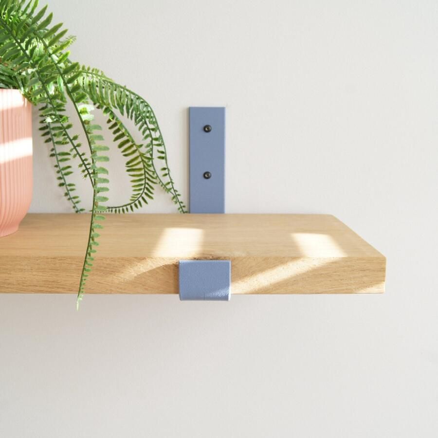 Sterkstael Odin industriële plankdrager – geschikt voor een plank van 20 cm – Satijn Grijsblauw kleur Blauw muurbeugel – wandsteun – wandplank houder schapdrager – incl. bevestigingsmateriaal 1 stuk poedercoating – staal