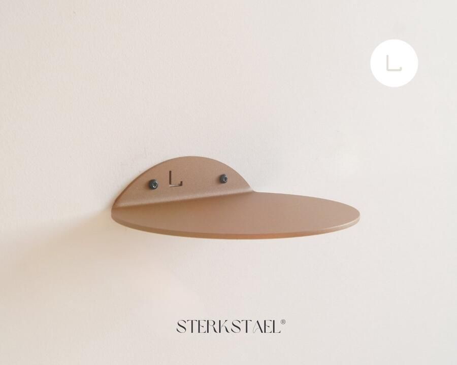 Sterkstael Saga wandplank Cortenstaal stalen wandplank kleur brons roestig bruin poedercoating staal wandrek wandplankje inclusief bevestigingsmateriaal – draagkracht van 10 kg – 1 stuk - Foto 3