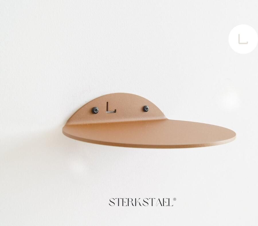 Sterkstael Saga wandplank Cortenstaal stalen wandplank kleur brons roestig bruin poedercoating staal wandrek wandplankje inclusief bevestigingsmateriaal – draagkracht van 10 kg – 1 stuk - Foto 2