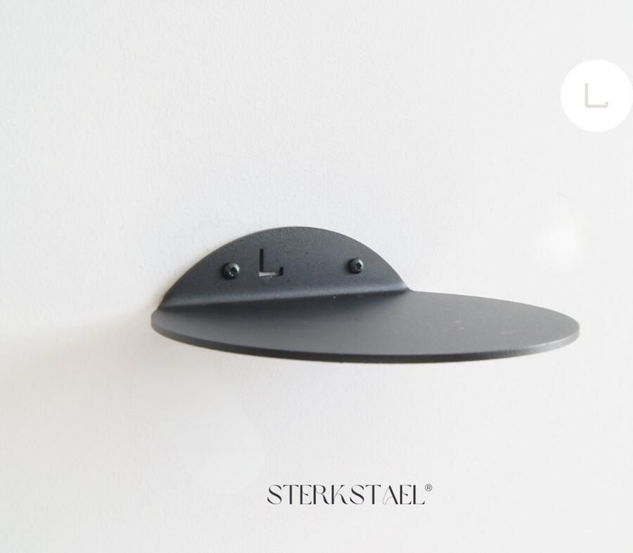 Sterkstael Saga wandplank Noir stalen wandplank kleur zwart poedercoating staal wandrek wandplankje inclusief bevestigingsmateriaal – draagkracht van 10 kg – 1 stuk - Foto 2
