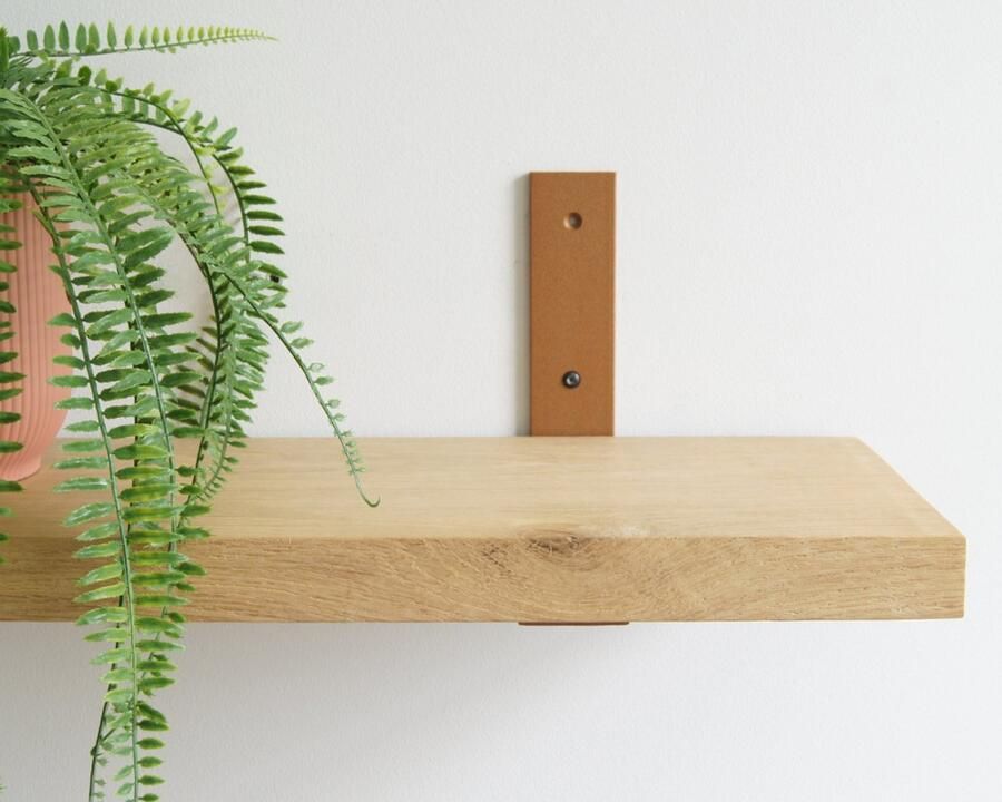Sterkstael Vesta industriële plankdrager – geschikt voor een plank van 20 cm – Cortenstaal kleur Brons Roestig Bruin muurbeugel – wandsteun – wandplank houder schapdrager – incl. bevestigingsmateriaal 1 stuk poedercoating – staal - Foto 2