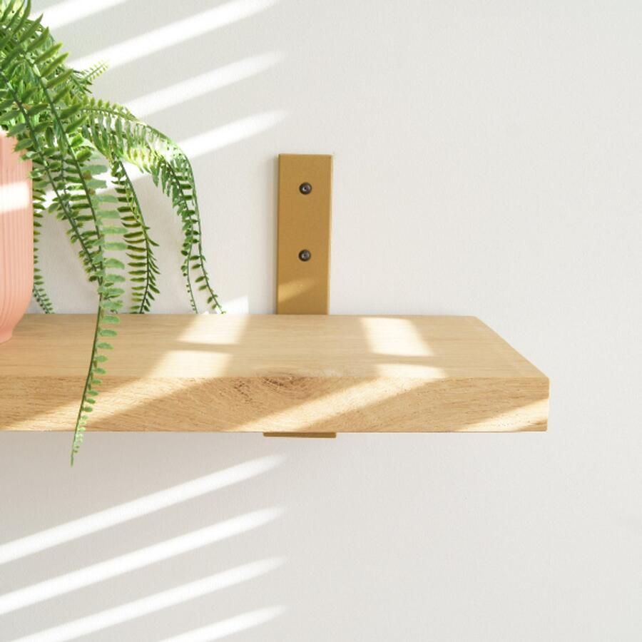 Sterkstael Vesta industriële plankdrager – geschikt voor een plank van 19 tot 25cm – kleur GOUD muurbeugel – wandsteun – wandplank houder schap drager – incl. bevestigingsmateriaal 1 stuk poedercoating – staal