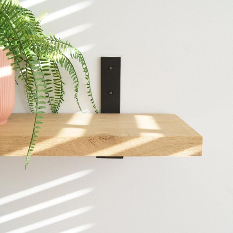 Sterkstael Vesta industriële plankdrager – geschikt voor een plank van 19 tot 25cm – kleur ZWART muurbeugel – wandsteun – wandplank houder schap drager – incl. bevestigingsmateriaal 1 stuk poedercoating – staal