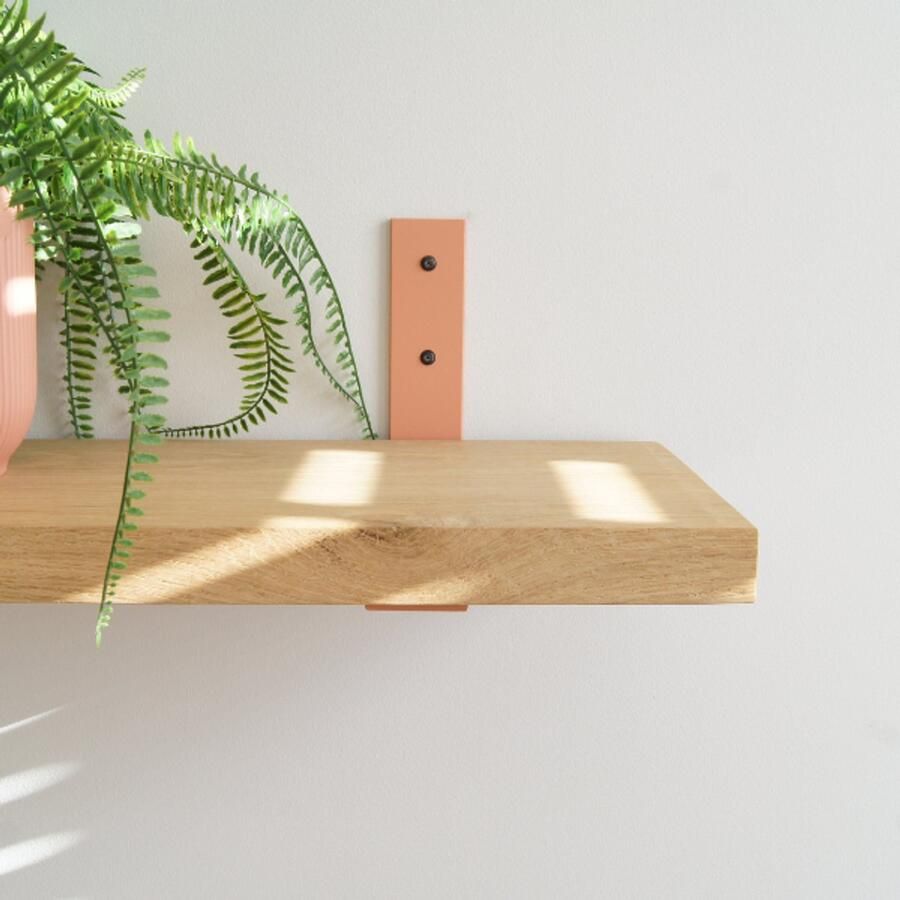 Sterkstael Vesta industriële plankdrager – geschikt voor een plank van 20 cm – Dusty Rose kleur roze muurbeugel – wandsteun – wandplank houder schapdrager – incl. bevestigingsmateriaal 1 stuk poedercoating – staal