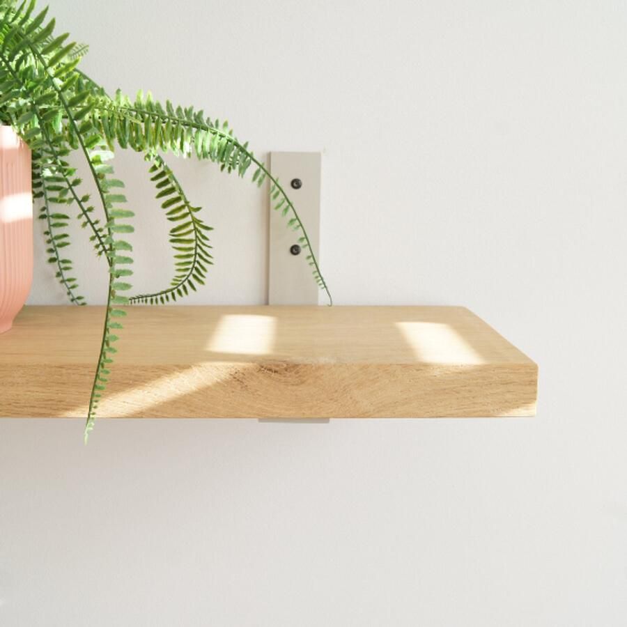 Sterkstael Vesta industriële plankdrager – geschikt voor een plank van 20 cm – Greige kleur Grijs Beige muurbeugel – wandsteun – wandplank houder schapdrager – incl. bevestigingsmateriaal 1 stuk poedercoating – staal