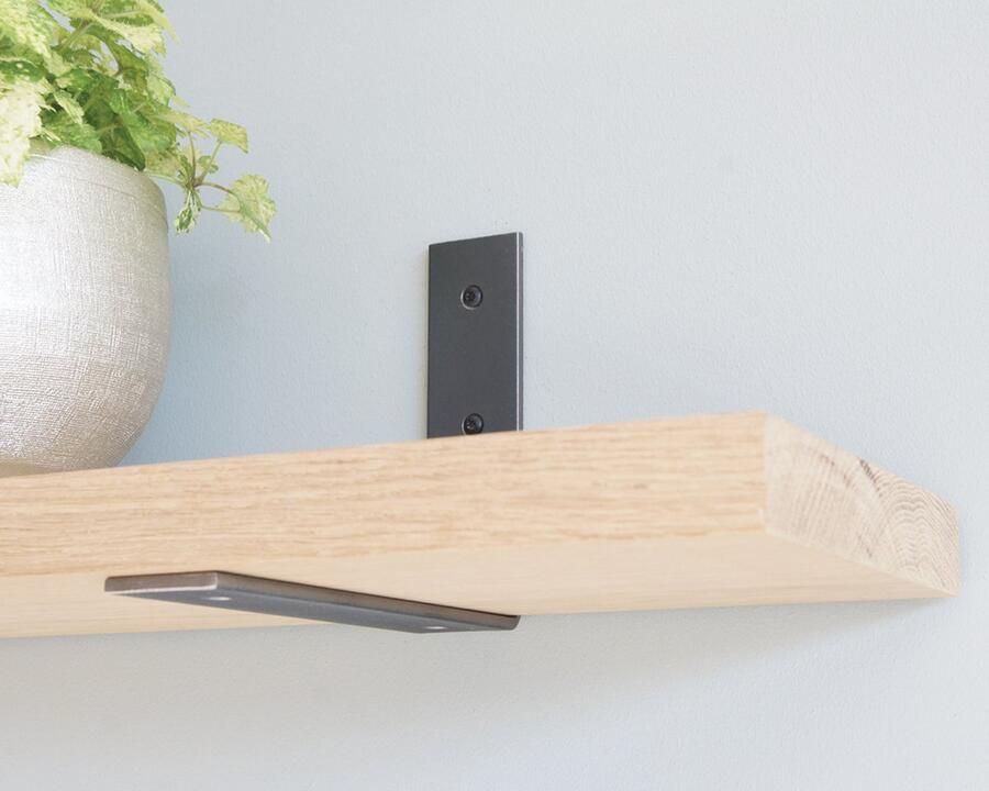 Sterkstael Vesta industriële plankdrager – geschikt voor een plank van 20 cm – kleur NATUREL muurbeugel – wandsteun – wandplank houder schapdrager – incl. bevestigingsmateriaal 1 stuk poedercoating – staal - Foto 2