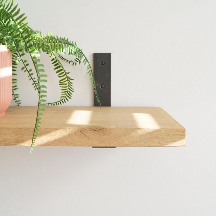 Sterkstael Vesta industriële plankdrager – geschikt voor een plank van 20 cm – kleur NATUREL muurbeugel – wandsteun – wandplank houder schapdrager – incl. bevestigingsmateriaal 1 stuk poedercoating – staal