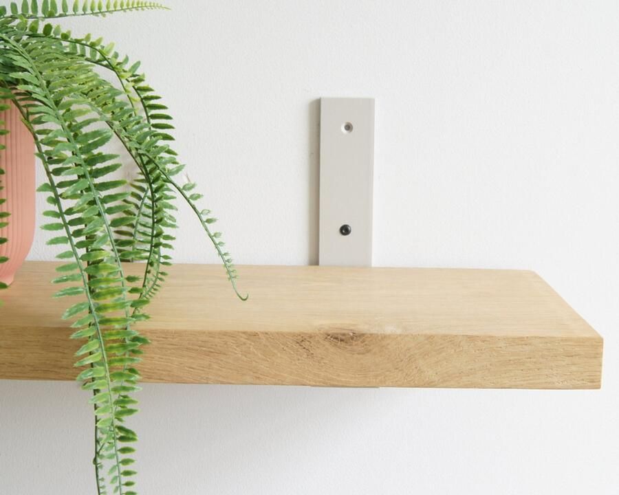Sterkstael Vesta industriële plankdrager – geschikt voor een plank van 20 cm – Greige kleur Grijs Beige muurbeugel – wandsteun – wandplank houder schapdrager – incl. bevestigingsmateriaal 1 stuk poedercoating – staal - Foto 2