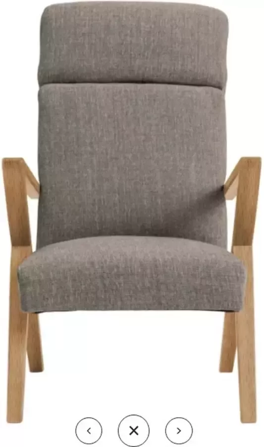 Sternzeit-design Fauteuil Retrostar Lounge chair Leisteengrijs en walnoot 101h x 62b x 82d cm