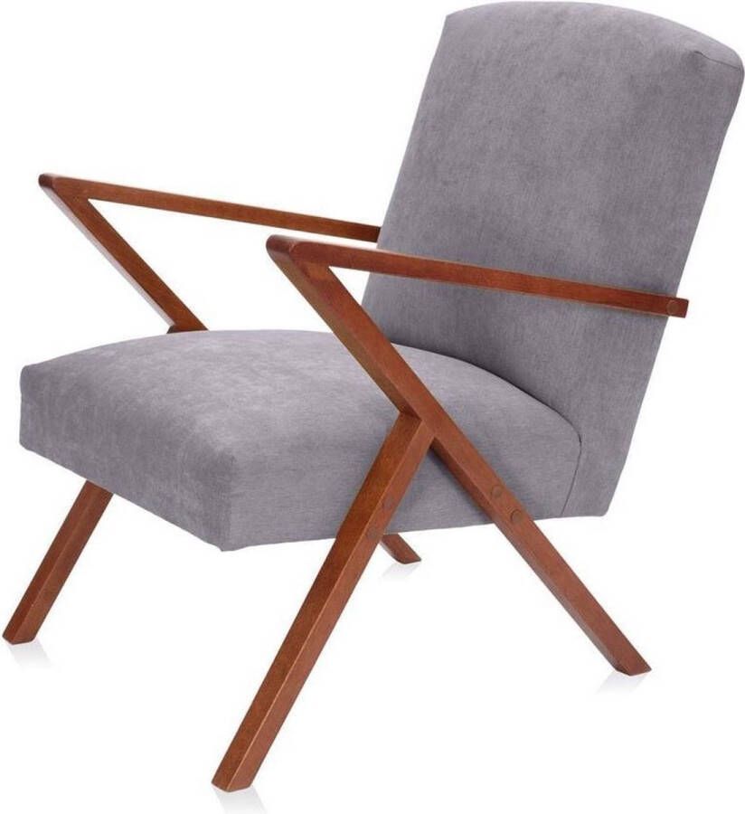 Sternzeit-design Fauteuil Retrostar stof grijs vintage design