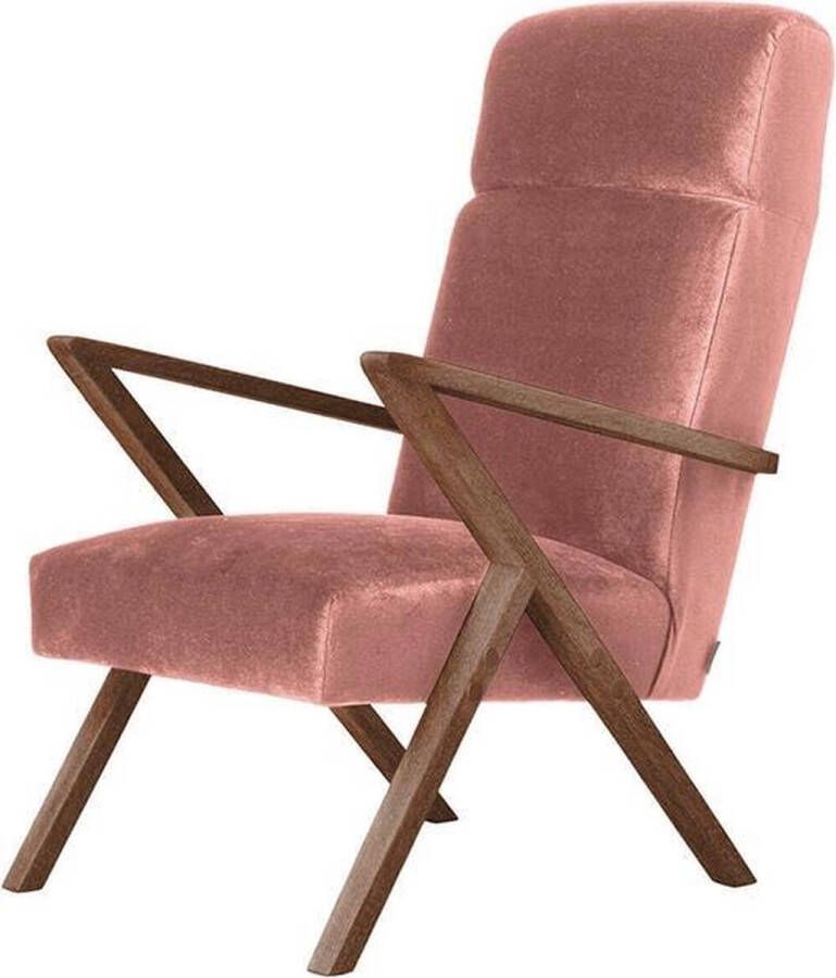 Sternzeit-design Sternzeit Fauteuil Retrostar lounge velvet roze