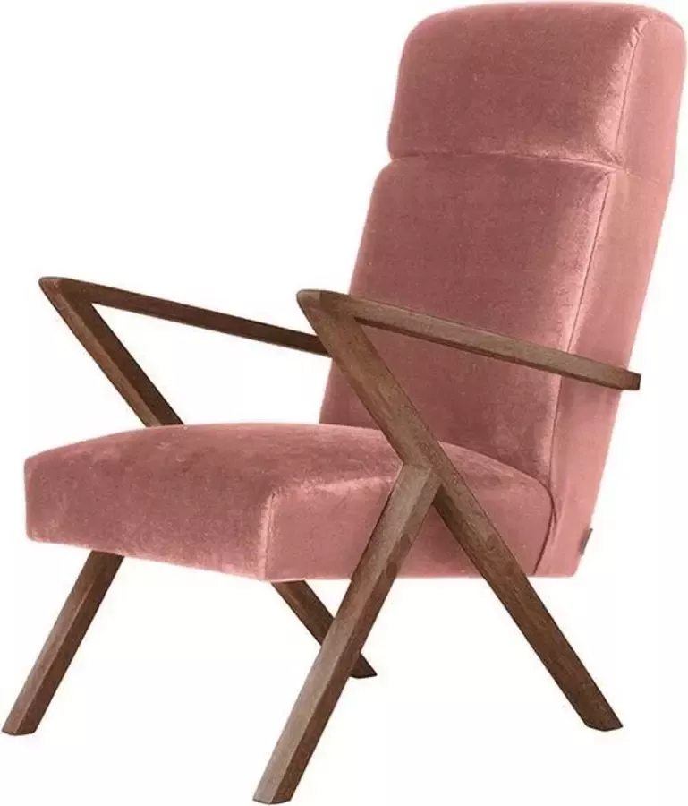 Sternzeit-design Sternzeit Fauteuil Retrostar lounge velvet roze