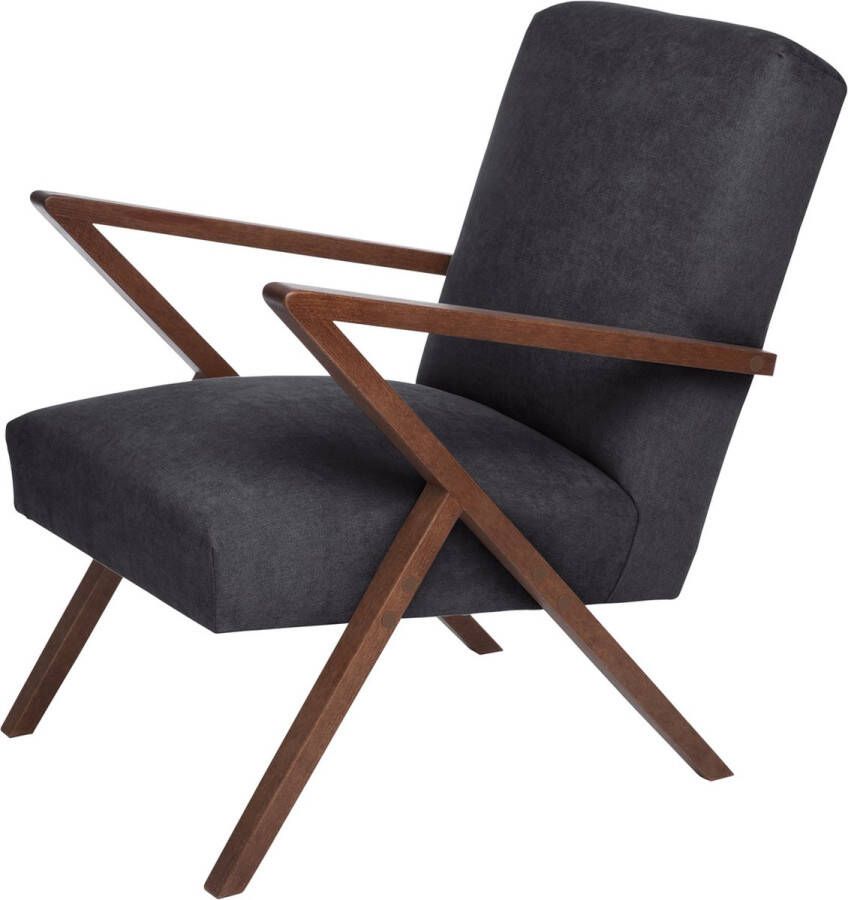 Sternzeit-design Sternzeit Fauteuil Retrostar stof donker grijs