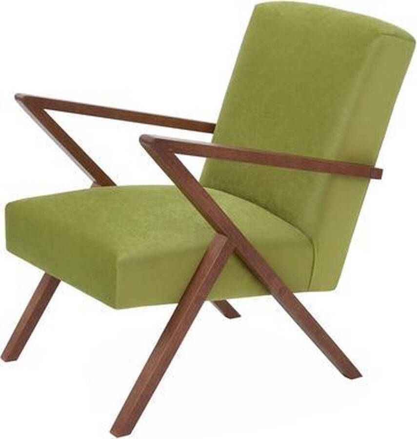 Sternzeit-design Sternzeit Fauteuil Retrostar velvet appel groen