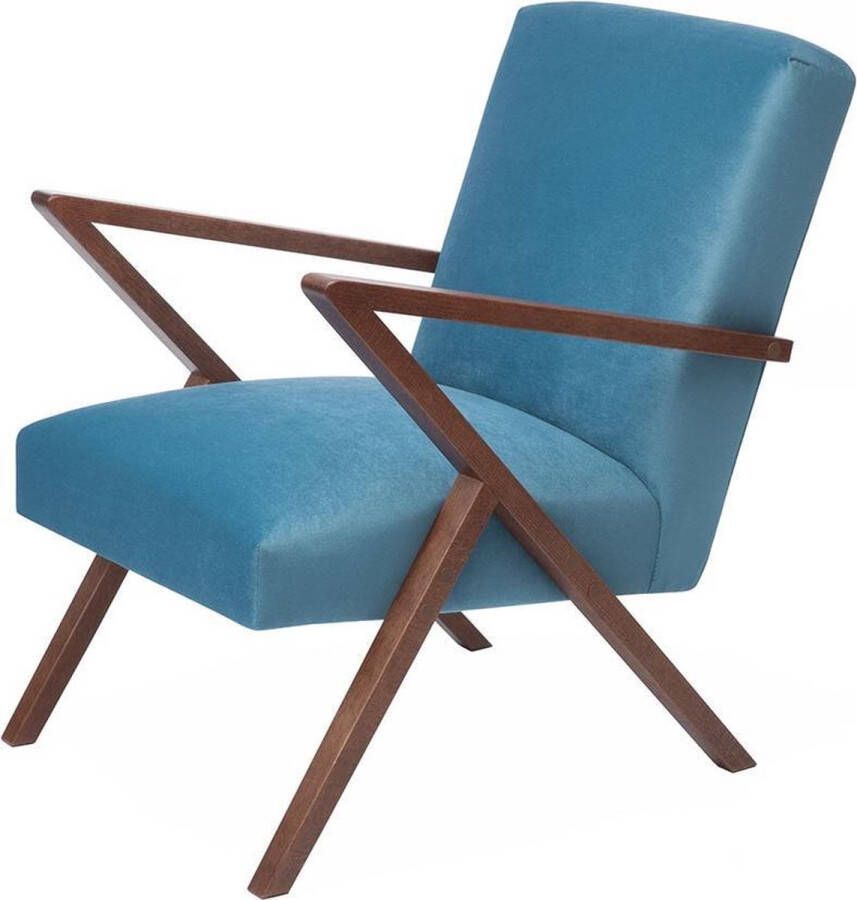 Sternzeit-design Sternzeit Retro Fauteuil Velvet Ocean Blue