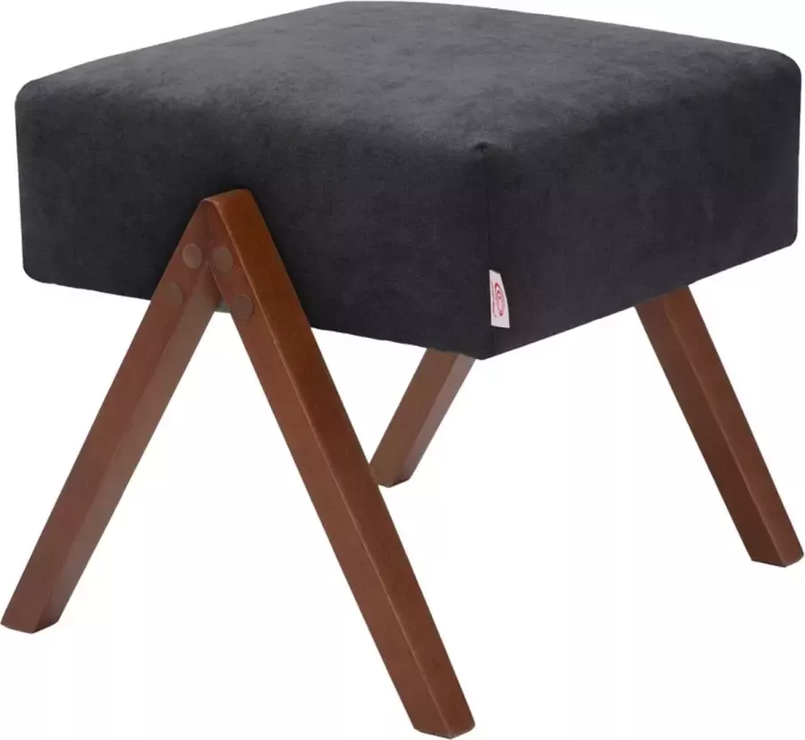 Sternzeit-design Sternzeit Voetenbank Retrostar stof donker grijs