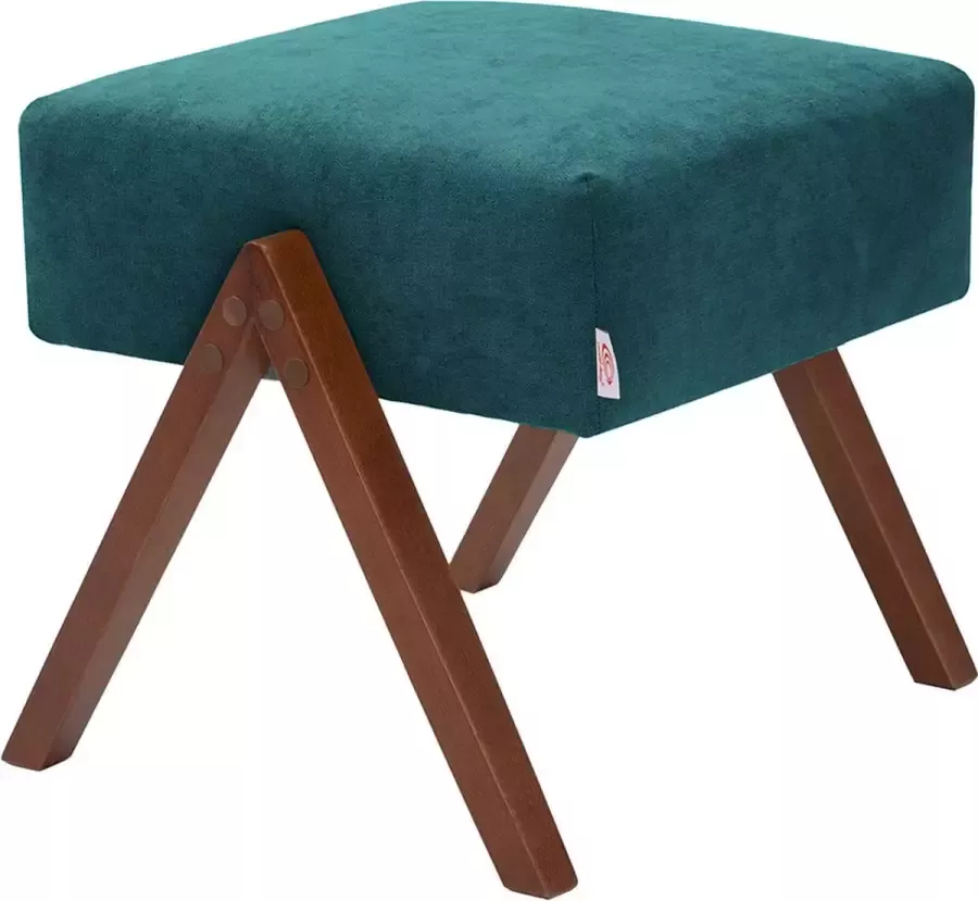 Sternzeit-design Sternzeit Voetenbank Retrostar stof petrol hocker