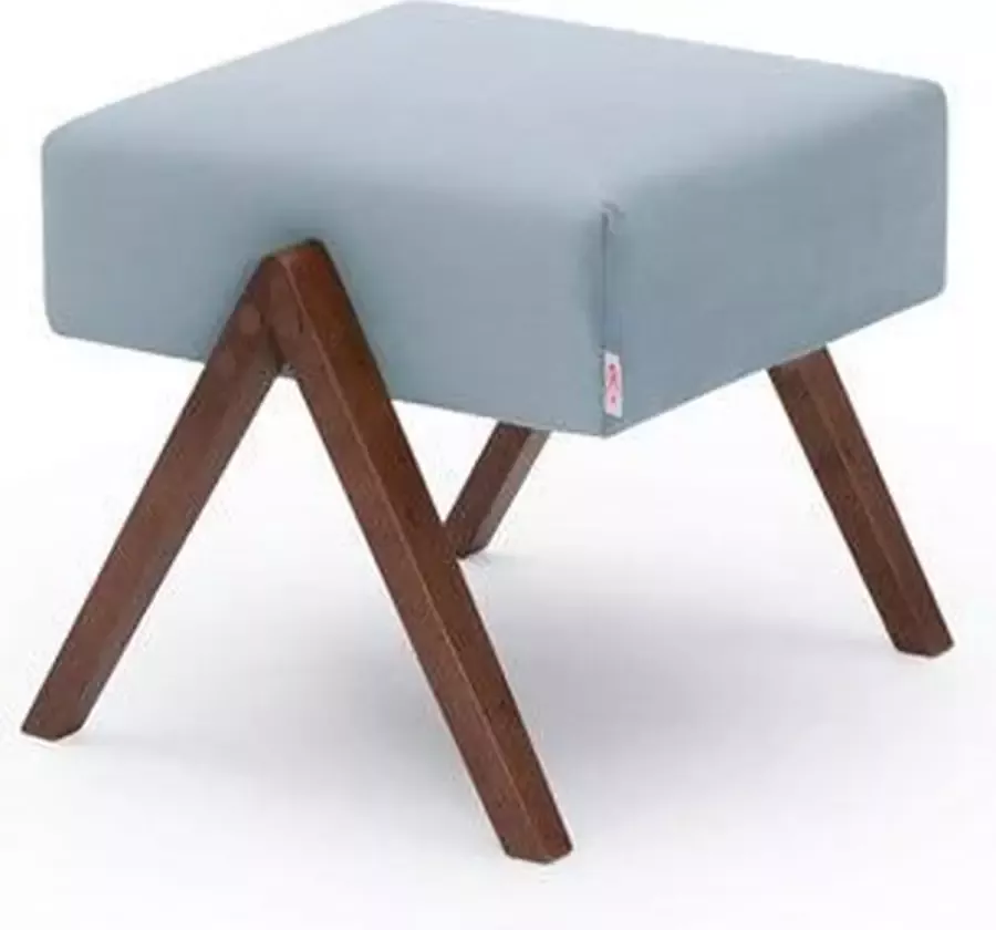 Sternzeit-design Sternzeit Voetenbank Retrostar velvet blauw grijs